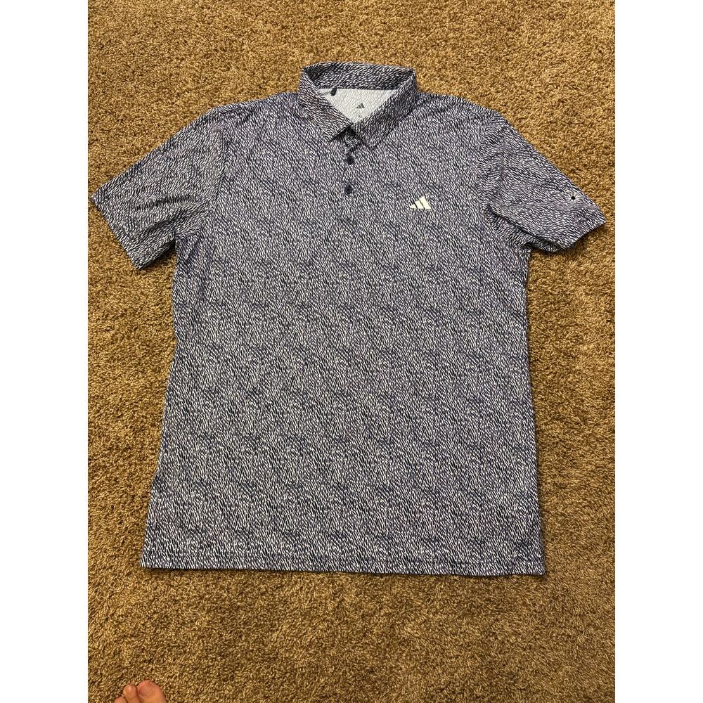 Adidas Ultimate 365 Abstract Dash Print Performance Golf Polo Shirt Mens Size XL